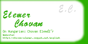 elemer chovan business card